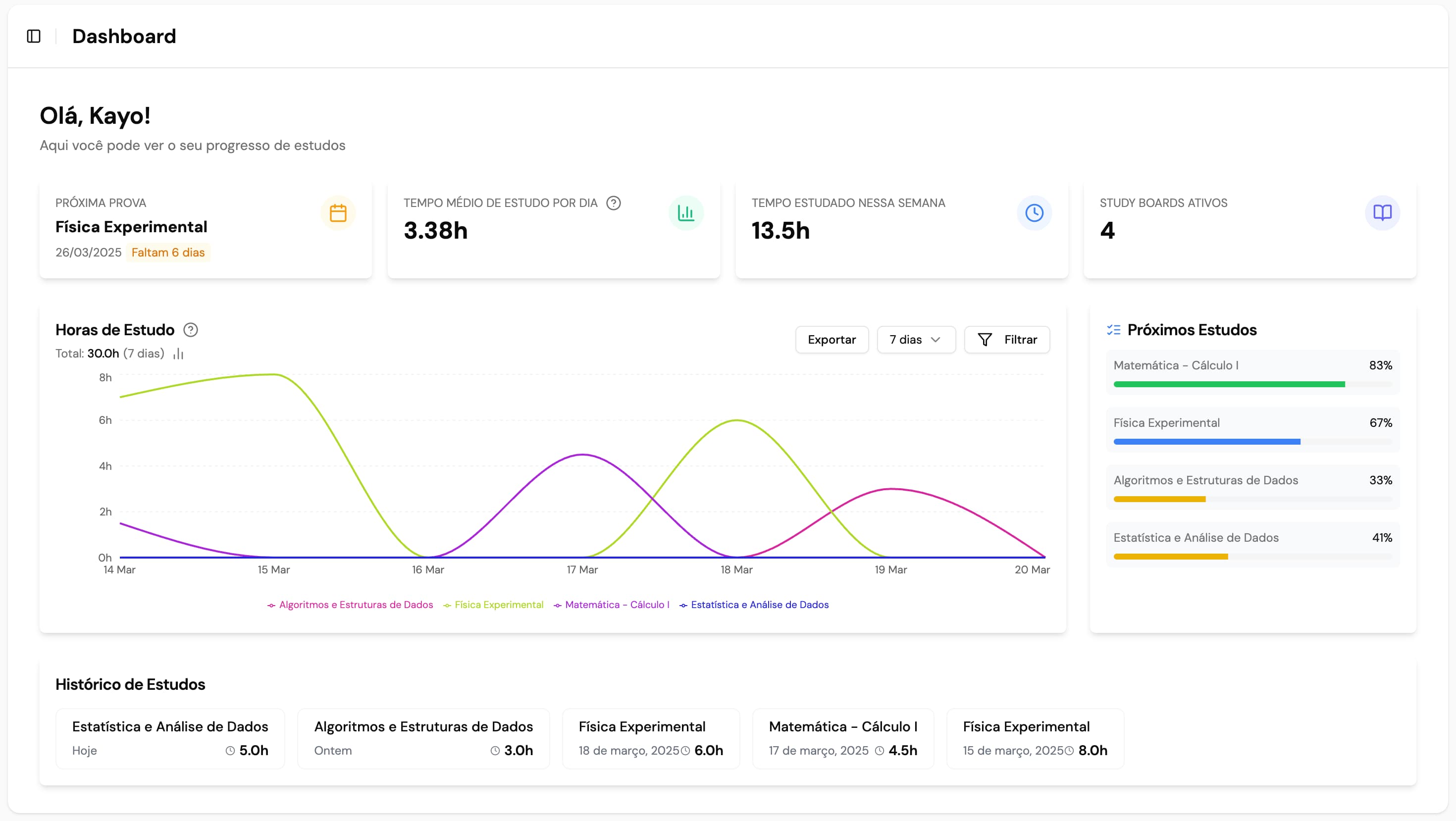 Flow Study Dashboard